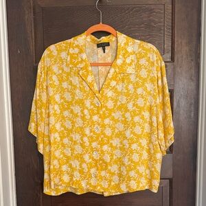 Rag & Bone Yellow Floral Button-Down Shirt